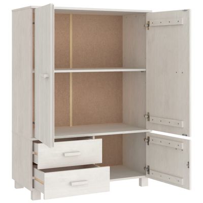 Wardrobe HAMAR White 99x45x137 cm Solid Wood Pine