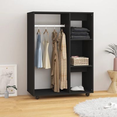 Wardrobe Black 80x40x110 cm Engineered Wood