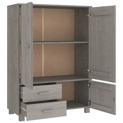 Wardrobe HAMAR Light Grey 99x45x137 cm Solid Wood Pine