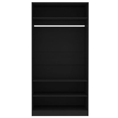 Wardrobe Black 100x50x200 cm Engineered Wood