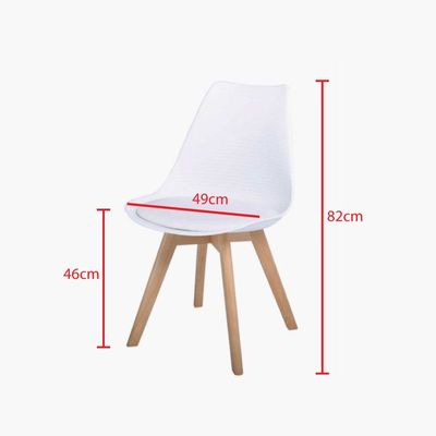 Armless Dining Chair with Wooden Legs JP1154B-White 