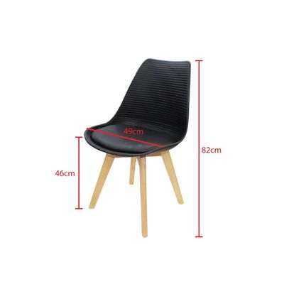 Armless Dining Chair with Wooden Legs JP1154C-Black 