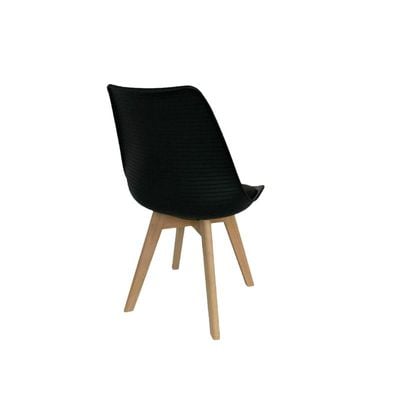 Armless Dining Chair with Wooden Legs JP1154C-Black 