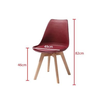 Armless Dining Chair with Wooden Legs JP1154D-Red 