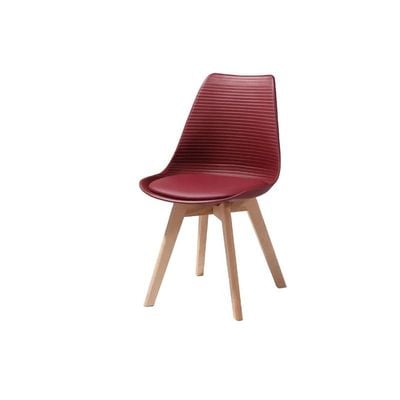 Armless Dining Chair with Wooden Legs JP1154D-Red 