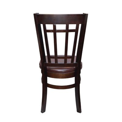 Vertical Back Solid Beech Wood Dining Chair JP1164A-Dark Brown 