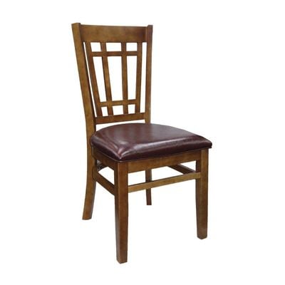 Vertical Back Solid Beech Wood Dining Chair JP1164B-Light Brown 