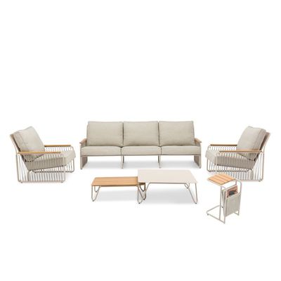 Riva Mocha 5-seater Sofa Set with Coffee Table and Side Table