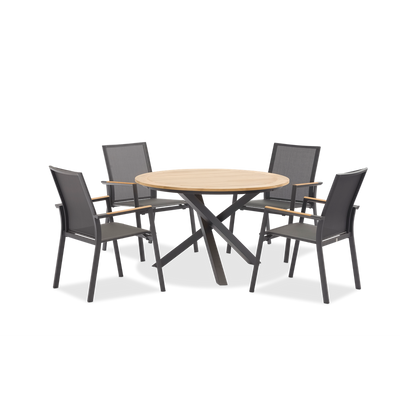 Mikado Charcoal Round Dining Table (without chairs)
