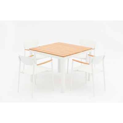 Pebble White Square Dining Table (without chairs)