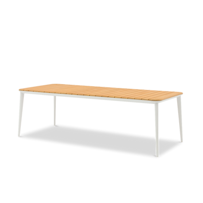 Timo White Teak Top 8-Seater Dining Table (without chairs)