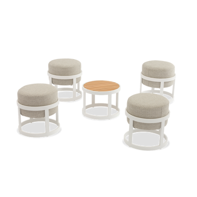 Totem White Set Of 5 Stools