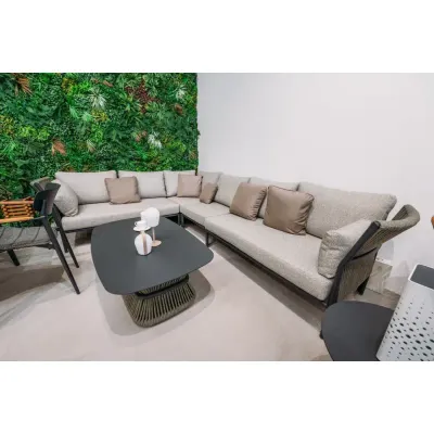 June Green L-Shaped 6-seater Modular Sofa Set with Coffee Table