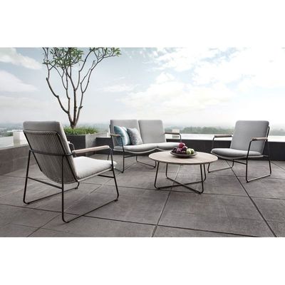 Kuta Grey High-Back 4-seater Sofa Set (without Coffee Table)