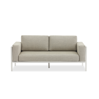 Reef White 2-Seater Sofa with Footrest