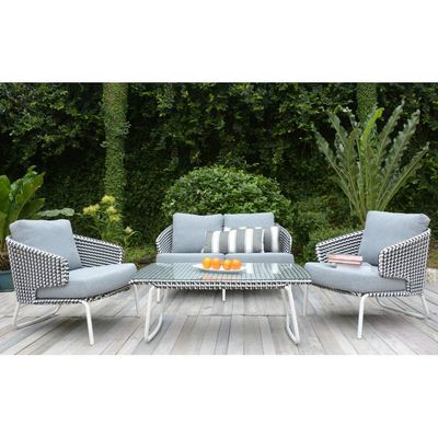 Roma Grey 4-Seater Lounge Set with Coffee Table