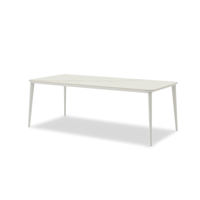 Timo White 8-Seater Ceramic Top Dining Table and Chair Set