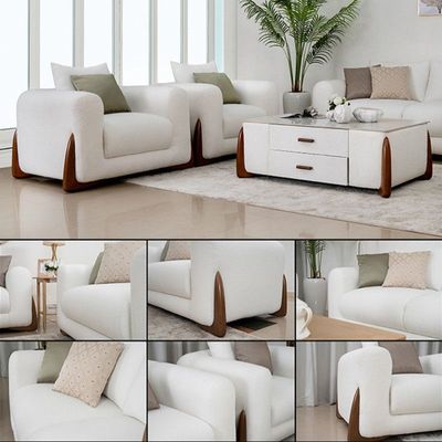 The RENZO 7 Seater Sofa Set Luxurious Design with Premium Fabric Best For Living Room | For Hotel | Wooden Base 