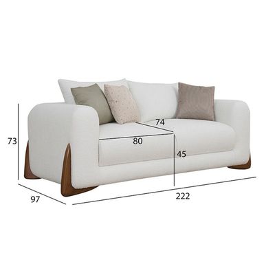 The RENZO 3 Seater Sofa Luxurious Design with Premium Fabric Best For Living Room | For Hotel | Wooden Base 