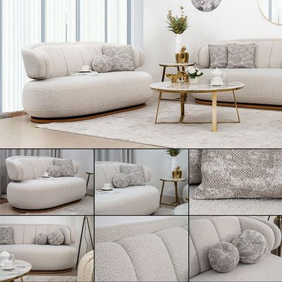 The NOMAD 6 Seater Sofa Set Luxurious Design with Premium Fabric Best For Living Room | For Hotel | Wooden Base 