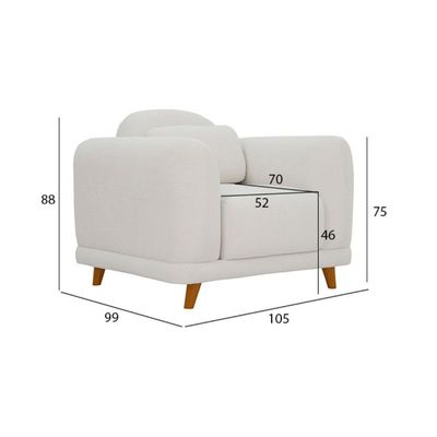 The ATOM Single Seater Sofa Luxurious Design with Premium Fabric Best For Living Room | For Hotel | Wooden Base 