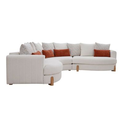 The MARLOW 5 Seater Sofa Luxurious Design with Premium Fabric Best For Living Room | For Hotel | Wooden Base 