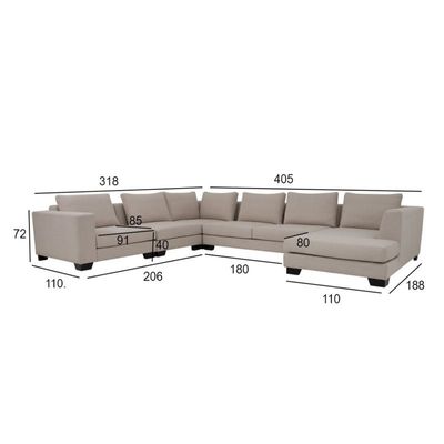 The SOFABLE 5 Seater Sofa Luxurious Design with Premium Fabric Best For Living Room | For Hotel | Wooden Base 