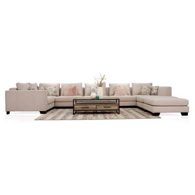 The SOFABLE 5 Seater Sofa Luxurious Design with Premium Fabric Best For Living Room | For Hotel | Wooden Base 