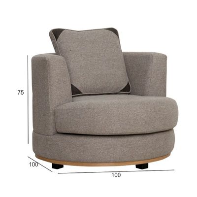 The RETREAT 1 Seater Sofa Luxurious Design with Premium Fabric Best For Living Room | For Hotel | Wooden Base 