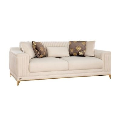 The GISELLE 3 Seater Sofa Luxurious Design with Premium Fabric Best For Living Room | For Hotel | Metal Base 