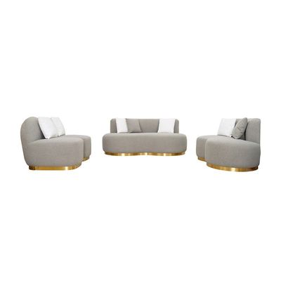 The SOLERO 7 Seater Sofa Set Luxurious Design with Premium Fabric Best For Living Room | For Hotel | Metal Base 