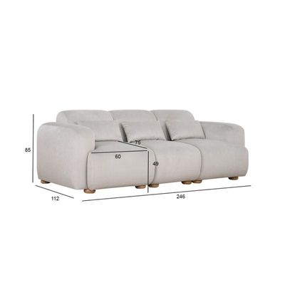 The DEVINE 3 Seater Sofa Luxurious Design with Premium Fabric Best For Living Room | For Hotel | Wooden Base 