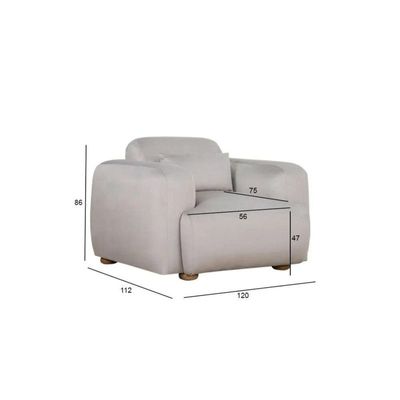 The DEVINE Single Seater Sofa Luxurious Design with Premium Fabric Best For Living Room | For Hotel | Wooden Base 