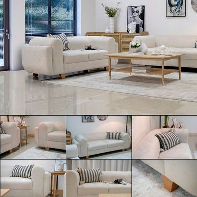 The REFINE 6 Seater Sofa Set Luxurious Design with Premium Fabric Best For Living Room | For Hotel | Wooden Base 