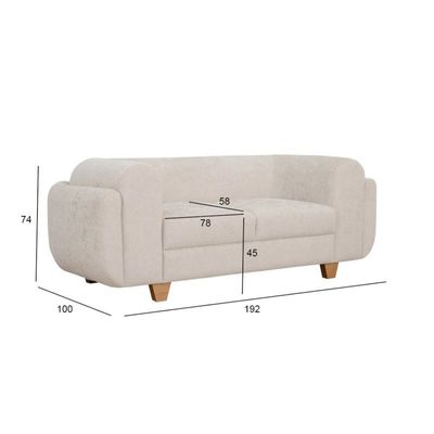 The REFINE 2 Seater Sofa  Luxurious Design with Premium Fabric Best For Living Room | For Hotel | Wooden Base 