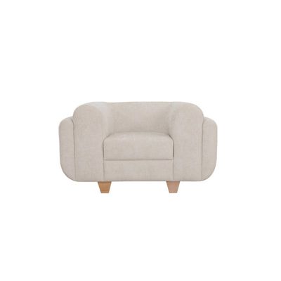The REFINE Single Seater Sofa  Luxurious Design with Premium Fabric Best For Living Room | For Hotel | Wooden Base 