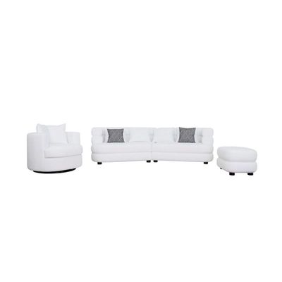 The VALENTINO 5 Seater Sofa Set Luxurious Design with Premium Fabric Best For Living Room | For Hotel | Wooden Base 