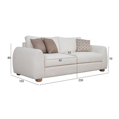 The LUSH 3 Seater Sofa Luxurious Design with Premium Fabric Best For Living Room | For Hotel | Wooden Base 