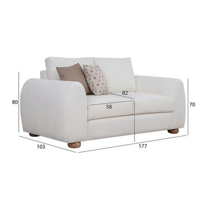 The LUSH 2 Seater Sofa Luxurious Design with Premium Fabric Best For Living Room | For Hotel | Wooden Base 