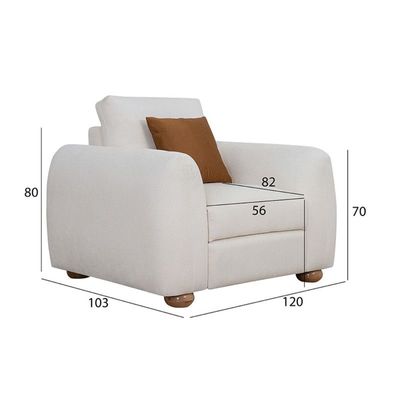 The LUSH Single Seater Sofa Luxurious Design with Premium Fabric Best For Living Room | For Hotel | Wooden Base 