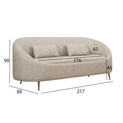 The CHELSEA 3 Seater Sofa Luxurious Design with Premium Fabric Best For Living Room | For Hotel | Metal Base
