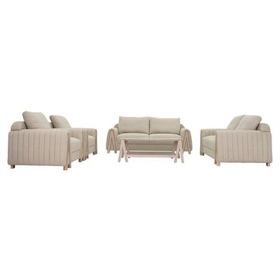 The CORA 7 Seater Sofa Set Luxurious Design with Premium Fabric Best For Living Room | For Hotel | Wooden Base
