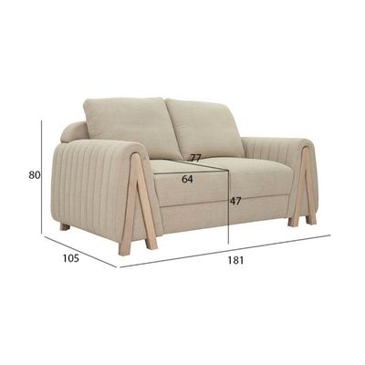 The CORA 2 Seater Sofa Luxurious Design with Premium Fabric Best For Living Room | For Hotel | Wooden Base