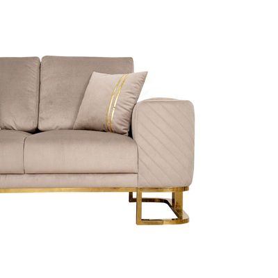 The FLOYD 3 Seater Sofa Luxurious Design with Premium Fabric Best For Living Room | For Hotel | Metal Base