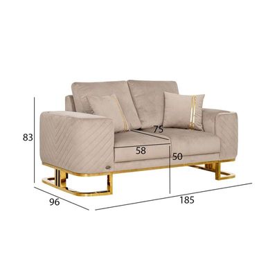 The FLOYD 2 Seater Sofa Luxurious Design with Premium Fabric Best For Living Room | For Hotel | Metal Base