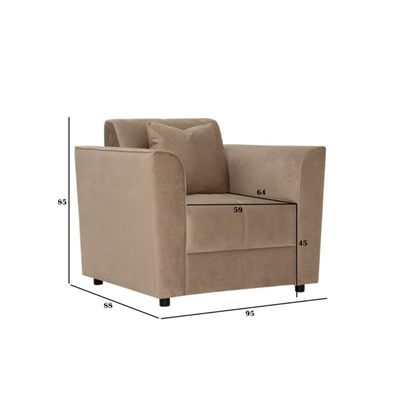 The LISBON Single Seater Sofa Luxurious Design with Premium Fabric Best For Living Room | For Hotel | Plastic Leg