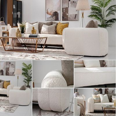The REES 6 Seater Sofa Set Luxurious Design with Premium Fabric Best For Living Room | For Hotel | Wooden Leg