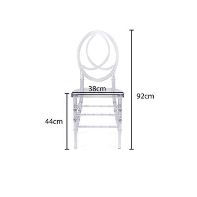 Maple Home Modern Acrylic Dining Chair Transparent Crystal Bamboo Chair Armless Clear Stool Backrest Kitchen Living Wedding Event Reception Furniture