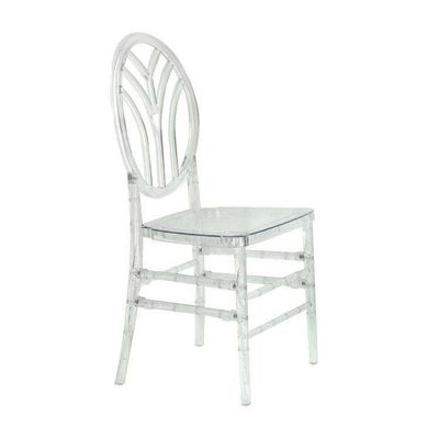 Maple Home Modern Acrylic Dining Chair Transparent Crystal Bamboo Chair Armless Clear Stool Backrest Kitchen Living Wedding Event Reception Furniture