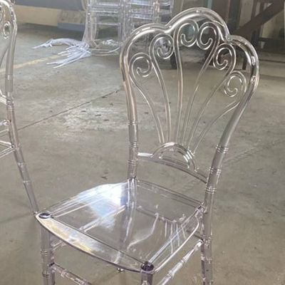 Maple Home Modern Acrylic Dining Chair Transparent Crystal Bamboo Chair Armless Clear Stool Backrest Kitchen Living Wedding Event Reception Furniture